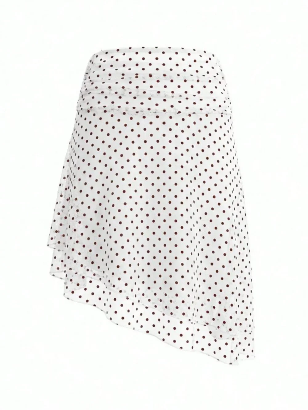 Elegant Women's Polka Dot Double-Layer Mesh Bodycon Straight Skirt